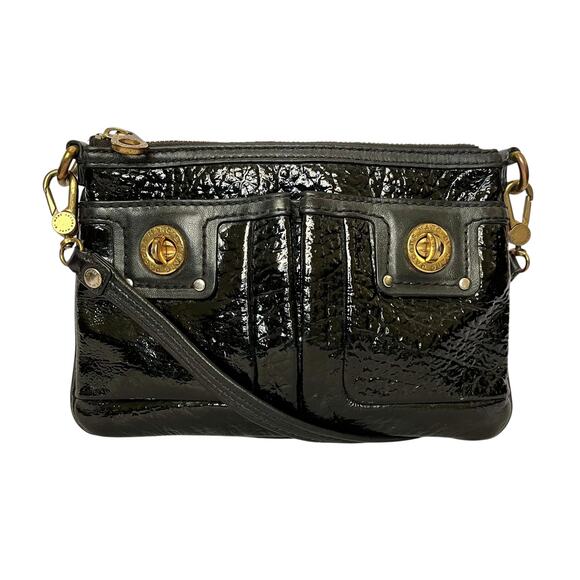 Marc by Marc Jacobs Totally Turnlock Percy Black Patent Leather Crossbody Bag - Picture 1 of 8
